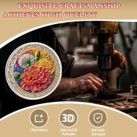 Warm Carnations Sobriety Coins, Recovery Medals - Clean NA AA Chips and Medallion, Language of Flowers Sober Chip, Non-Religious Sobriety Gifts for Women (30 Days, 1 Months)