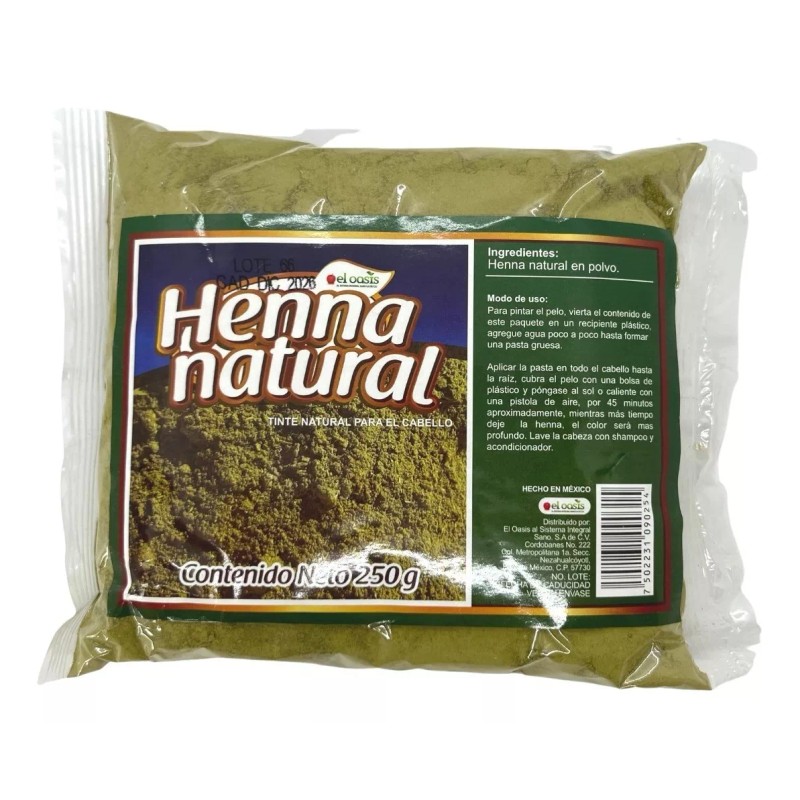 El oasis Tinte Natural Henna En Polvo El Oasis 250g