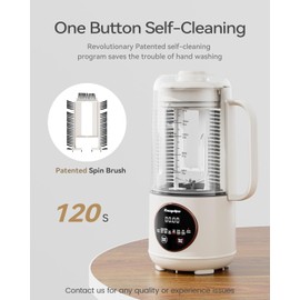 Encyclpo Nut Milk Maker, 50oz Automatic Soy Milk Maker with Spin Clean Brush and Nut Milk Bag, Homemade Plant-Based Oat Milk Machine with Auto Clean, Boil Water, Delay Start, Keep Warm, white