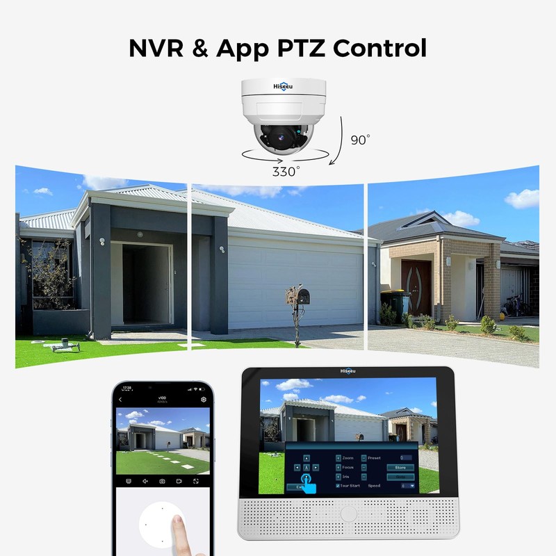 Hiseeu 360° Security Camera Outdoor with HD Night Vision,4K POE