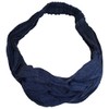 Gheri Plain Plain Navy Cotton Hippie Bandana Elastic Headband