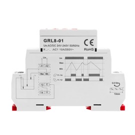GEYA 2 Level Control Mode 1SPDT Liquid Timer Control Relay Electronic Liquid Level Control 10A(GRL8-01,AC/DC24V-240V)