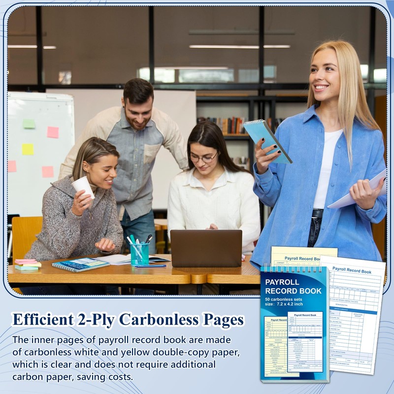3 PCS Payroll Record Book Payroll Ledger Logbook Weekly Employee