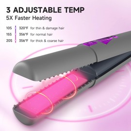 Cordless Hair Straightener, Portable for Women, Mini Negative Ion Straightener with Safety Lock for Travel, Rechargeable Straightener for All Hair Types, Fast Heating 3 Temperature Settings