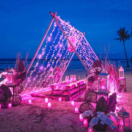 250 LED Pink String Lights Outdoor, 82ft Valentine Day Decorations String Lights 8 Modes Pink Led Lights Clear Wire, Plug in Waterproof Fairy String Lights for Bedroom Christmas Decorations