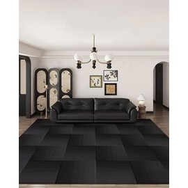 Rehert Carpet Tiles, Carpet Squares, Office Carpet Tiles Removable, Carpet Tile Flooring for Basement, 20" x 20" Berber (Loop Pile), Gradient Black, 0.24" Pile Height (12 Tiles, 32 sqft/Box)