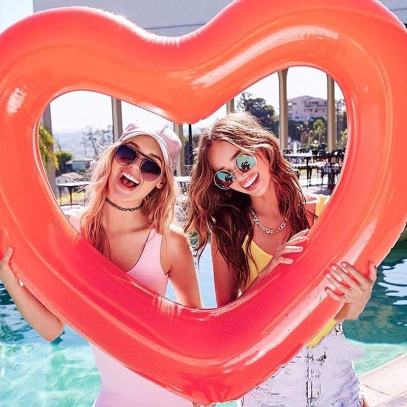 OK Basket Cute Big Heart Float, Adult Heart-Shaped Float, Perfect
