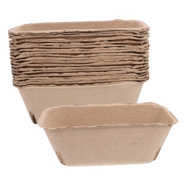 AUTSUPPL Pack of 20 Cardboard Berry Baskets Made of Pulp