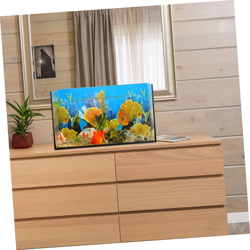 Sosoport Realistic Aquarium Fish Tank Background Decal River Bed Landscape