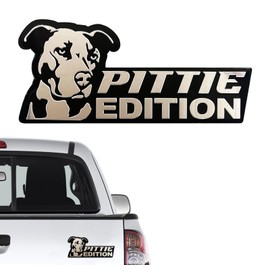 Dog Edition Car Badges, 3D Dog Car Badge Laser Cutting Car Emblem, Metal Car Exterior Emblems Badge,Cute Dogs Badge Rated Car Decals Bumper Stickers Decoration (Pittie)