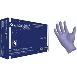 Sempermed 100 Count    Starmed Blue Nitrile Exam Gloves Powder Free - Small,Med, Large, XL - Large, 100 Gloves