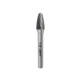 SF-3 Tungsten Carbide Burr Tree Shape Radius End Double Cut Rotary Burr File with 1/4'' Shank, 1pc