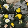 Summer Yellow Lemon Roses Wreath Front Door Artificial Spring Flowers