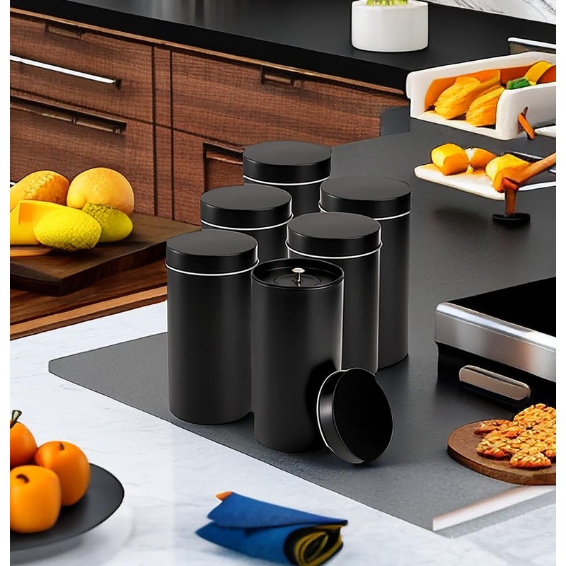 Yesland 6 Pack Tea Tin Canister with Airtight Double Lids,