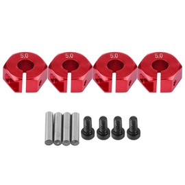 Tbest Wheel Hub Adapter 12 mm, Wheel Hub Adapter for HSP Sakura 1/10 Scale RC Car 1/10 Wheel Carrier Model Making Wheel Spacer (5 mm Red)
