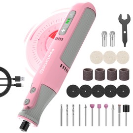 Schtumpa Rotary Tool Kit, Cordless Rotary Tool with LED Lights, 8V, 5-Speed, 5000-28000RPM, 2.0Ah Battery, Upgraded Accessories, for Carving, Engraving, Sanding, Polishing, Cutting and Pet Nails