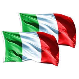 GUSTO - Pack of 2 Italian Flags | 90 x 150 cm | High-Quality Workmanship and Bright Colours (Italy - Pack of 2)
