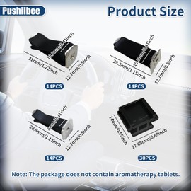 Square Head Car Vent Clip Sets, 30Pcs Square Head Air Vent Clips with 30Pcs Plastic Slot, 2 Colors Square Head Car Air Vent Clips Auto Air Conditioner Outlet Clips for Car Home Office