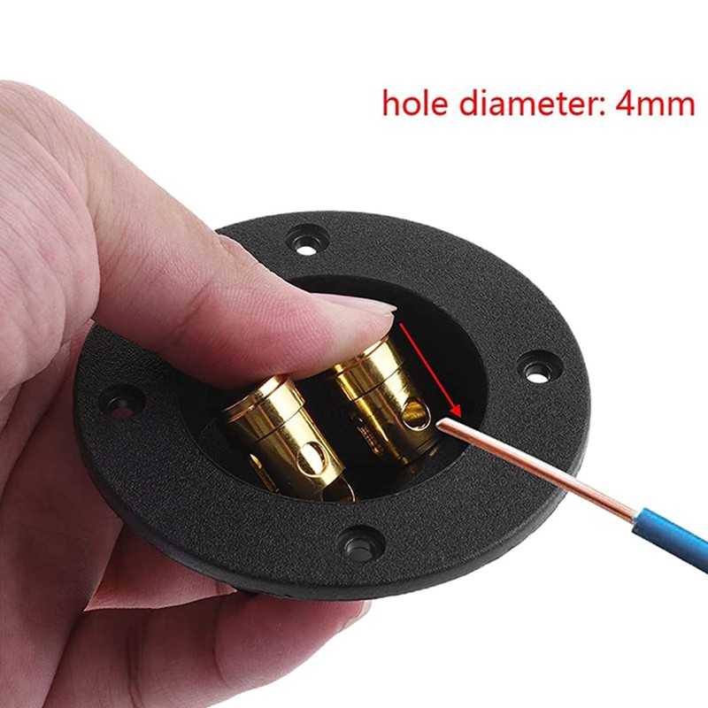 BLUECELL 1 Pair 3-Inch Double Binding Round Gold Plate Push