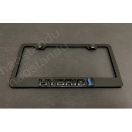 BLVD 1x Black HYBRID 3D Emblem BLACK Stainless License Plate Frame RUST FREE+S.Caps