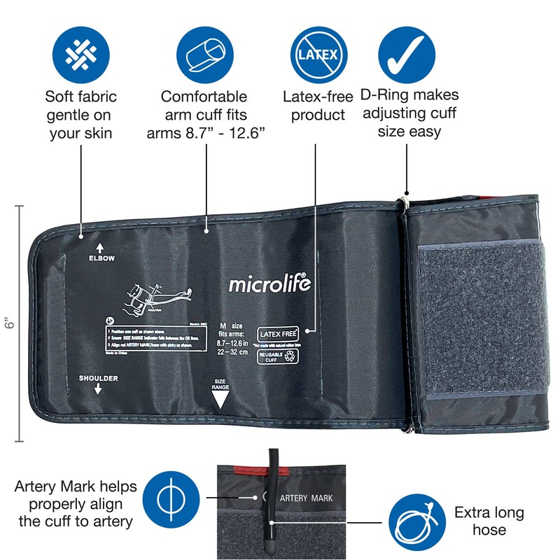 Microlife Replacement Blood Pressure Cuff (Medium (8.7-12.6 inch))