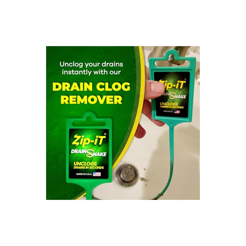 Zip-It Drain Clog Remover – 25-Inch Flexible Hair Snake Tool