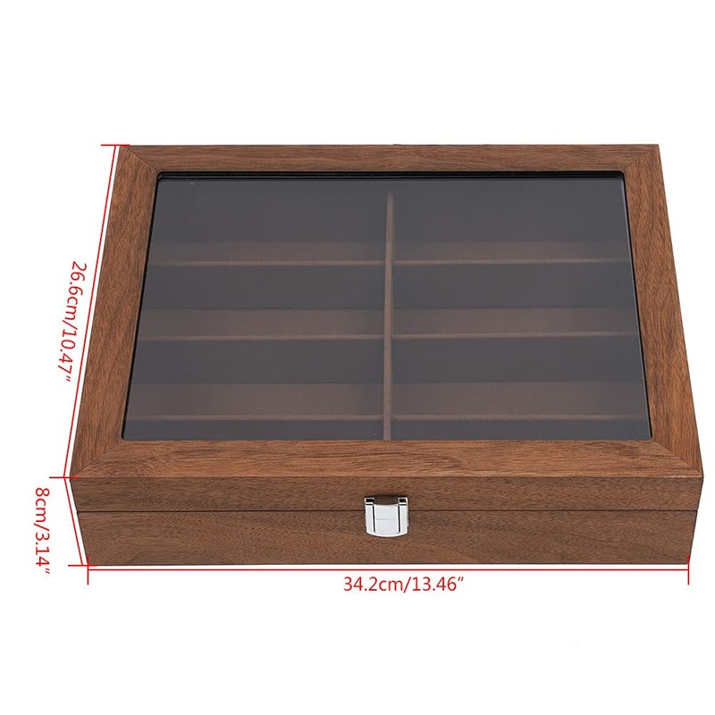 WANLECY Wooden Sunglasses Organizer for Men Women, Multiple Eyeglasses Eyewear