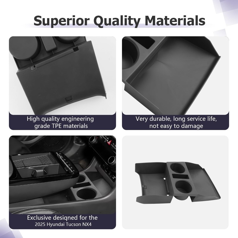LUWU Lower Console Organizer Compatible with 2025 Hyundai Tucson Accessories