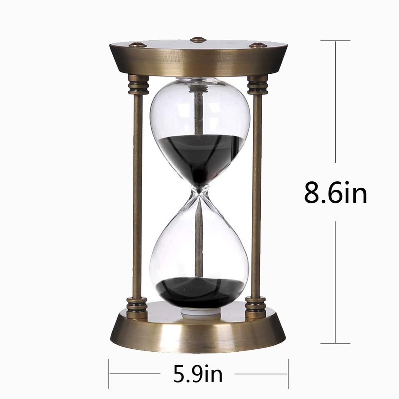 60 Minute Hourglass Sand Timer with Metal Frame, Bronze Big