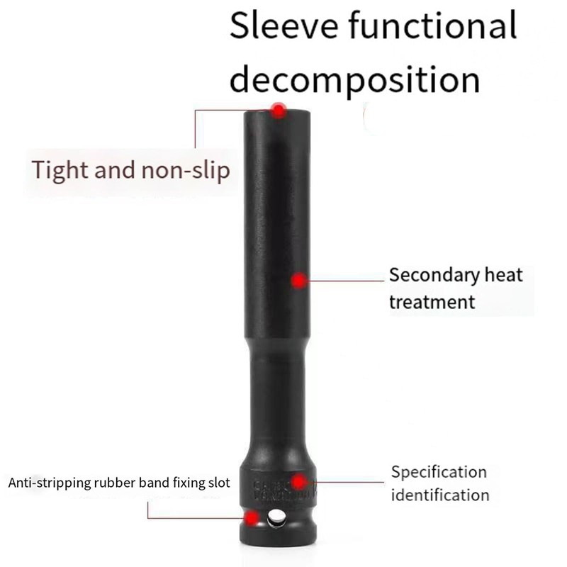 AIMALL 17mm Lengthened Thin-Walled Socket for Electric Wrench – 1/2"