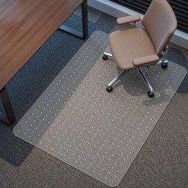 Kuyal Office Chair Mat for Carpet, 46x60 Clear Heavy Duty Computer Chair Mat, Under Desk Protector Carpeted Floors Mat, Easy Chair Movement,Ship Flat