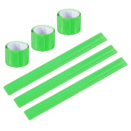 PATIKIL Reflective Slap Bands, 6 Pcs Reflector Band Snap Bracelet Armbands High Visibility Safety Reflectors Wrist Strap Strips for Night Jogging Cycling Running Hiking, Green