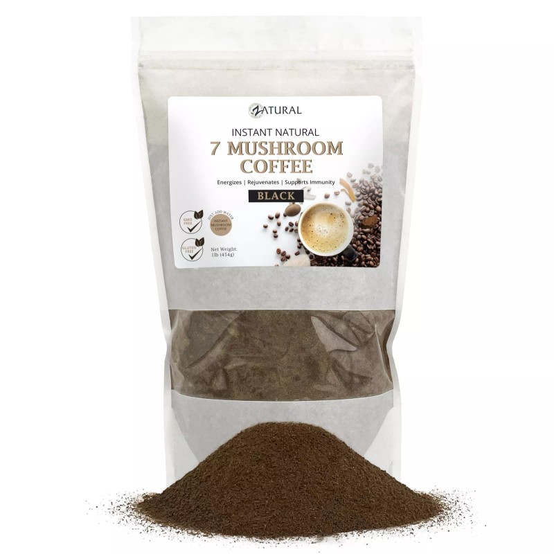 Zatural Mushroom Coffee, 125 Servings Instant Natural Black Blend with