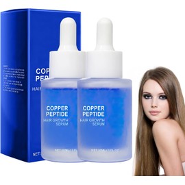 Suero para el crecimiento del cabello con péptidos de cobre Péptidos de Cobre para Cabello, Péptidos de Cobre Avanzados Universales para Mujeres y Hombres (2 piezas)