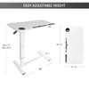 Over Bed Table Pneumatic Adjustable Height Stand Desk with Hidden