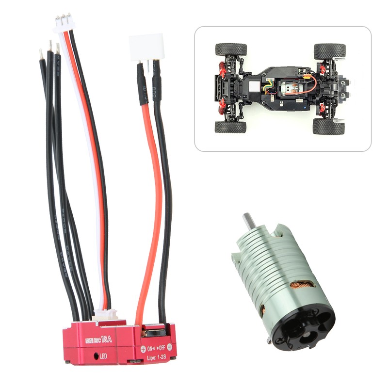 1410 Brushless Motor 18A Red ESC Set RC Car Replacement