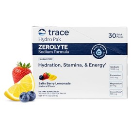 Trace Minerals- “ZeroLyte (Limonada de Bayas Saladas) | Mezcla de bebida en polvo electrolítico | Hidratación de Sodio Desarrollada por Conce