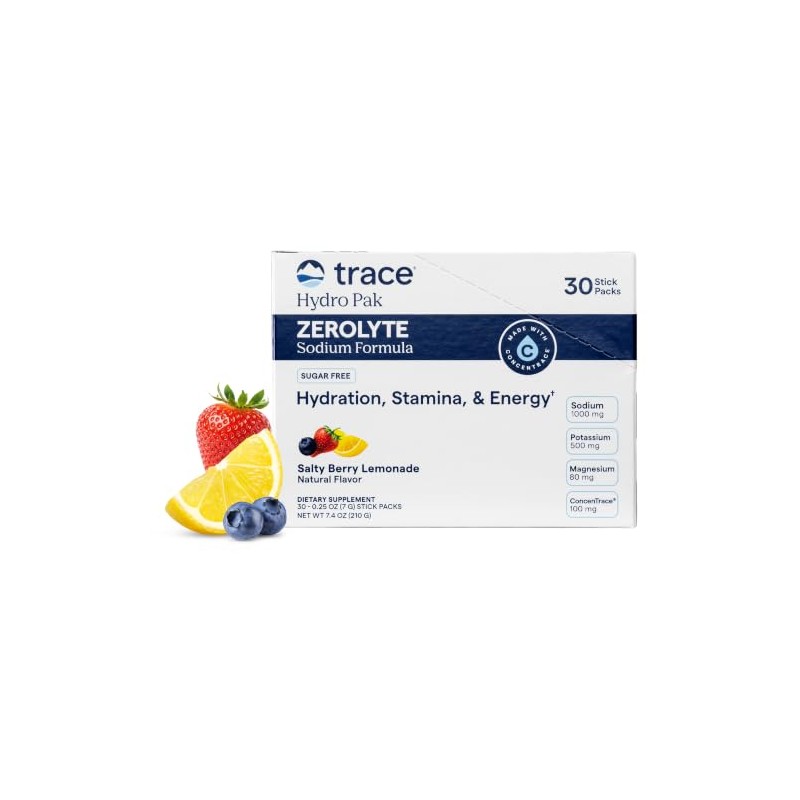 Trace Minerals- “ZeroLyte (Limonada de Bayas Saladas) | Mezcla de