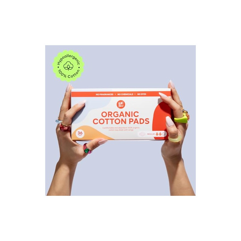 Aunt Flow- Compresas de algodón orgánico con alas - Compresas