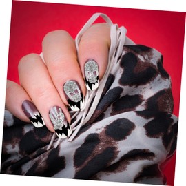 Ipetboom 40Pcs Skull Nail Charms with Rhinestones for Nail Art Decoration Skeleton Design Nail Tips Gemstone Nail Jewelry for Creative Nail Art and Projects