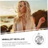 ABOOFAN Minimalist Flower Necklace for Women Zircon Pendant Choker for