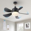 18" Socket Fan Light with Remote, Dimmable LED Ceiling Fans