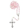 Light Rose Pink Austrian Crystal Catholic Prayer Rosary - Includes