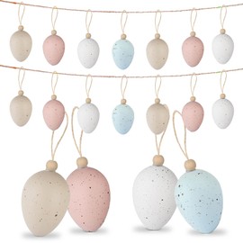KIKVTER Easter Eggs, Pack of 16 Easter Eggs for Hanging, Plastic Easter Eggs, Easter Eggs Decoration, Easter Egg Made of Plastic for Hanging & Decorating, Plastic Eggs for Outdoor and Indoor