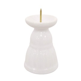 マルエス ろうそく立て 白中玉 ロー立 ホワイト