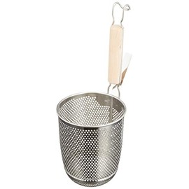 UK 18-8 パンチング 木柄 丸底 うどんテボ L