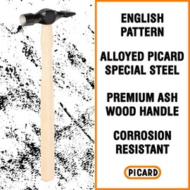 Picard Joiners' Hammer, Alloyed Special Steel Head, Premium Ash Wood Handle, Perfect for Carpenters and Joiners, Made in Germany, 16mm