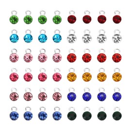 PATIKIL Jewelry Making Charm, 120 Pack Birthstone Pendants Bling Diamond Charm for DIY Necklace Bracelet Earring Crafts, 12 Colors