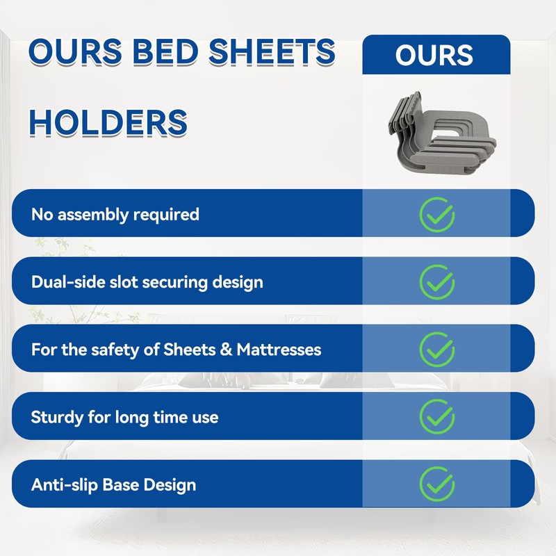 Bed Sheet Holder, Lock Sheet Fasteners - Keep Sheets Snug