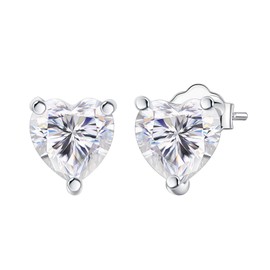 LUXILLA Heart Earrings Fit for Women Hypoallergenic Earrings 925 Sterling Silver Cubic Zirconia Great Jewelry for Everyday Wear